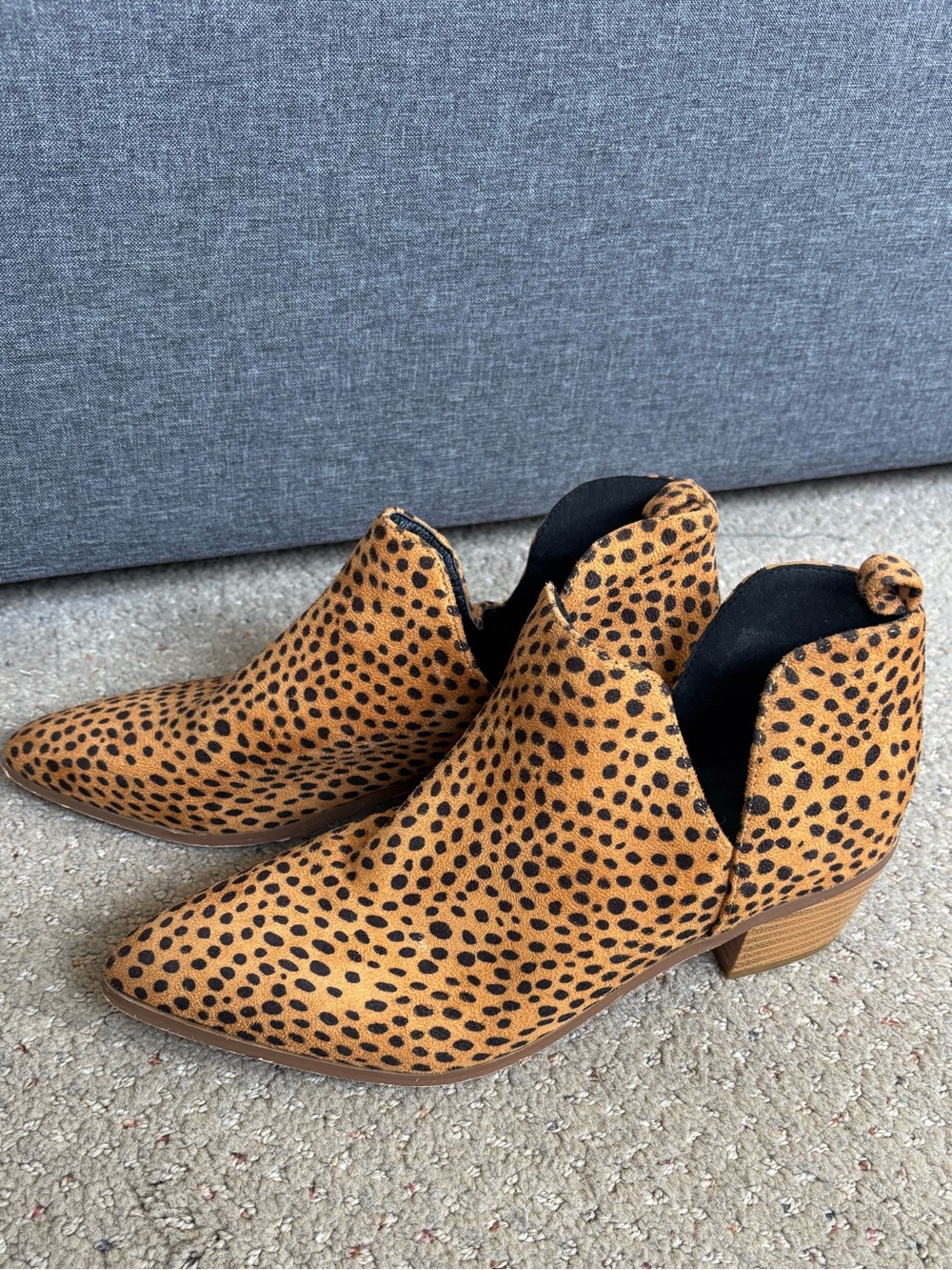 Leopard Print Ankle Boots Size 8